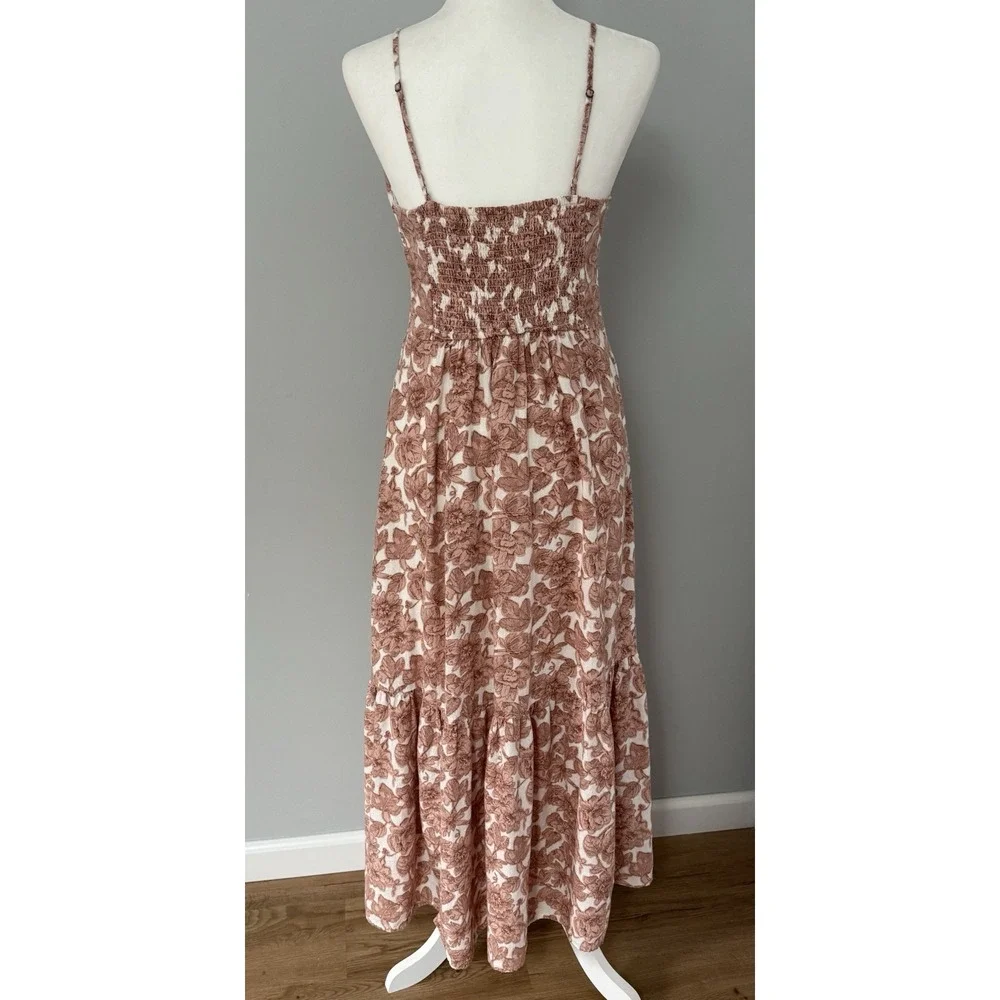 Abercrombie & Fitch Cream and Brown Floral Maxi Dress